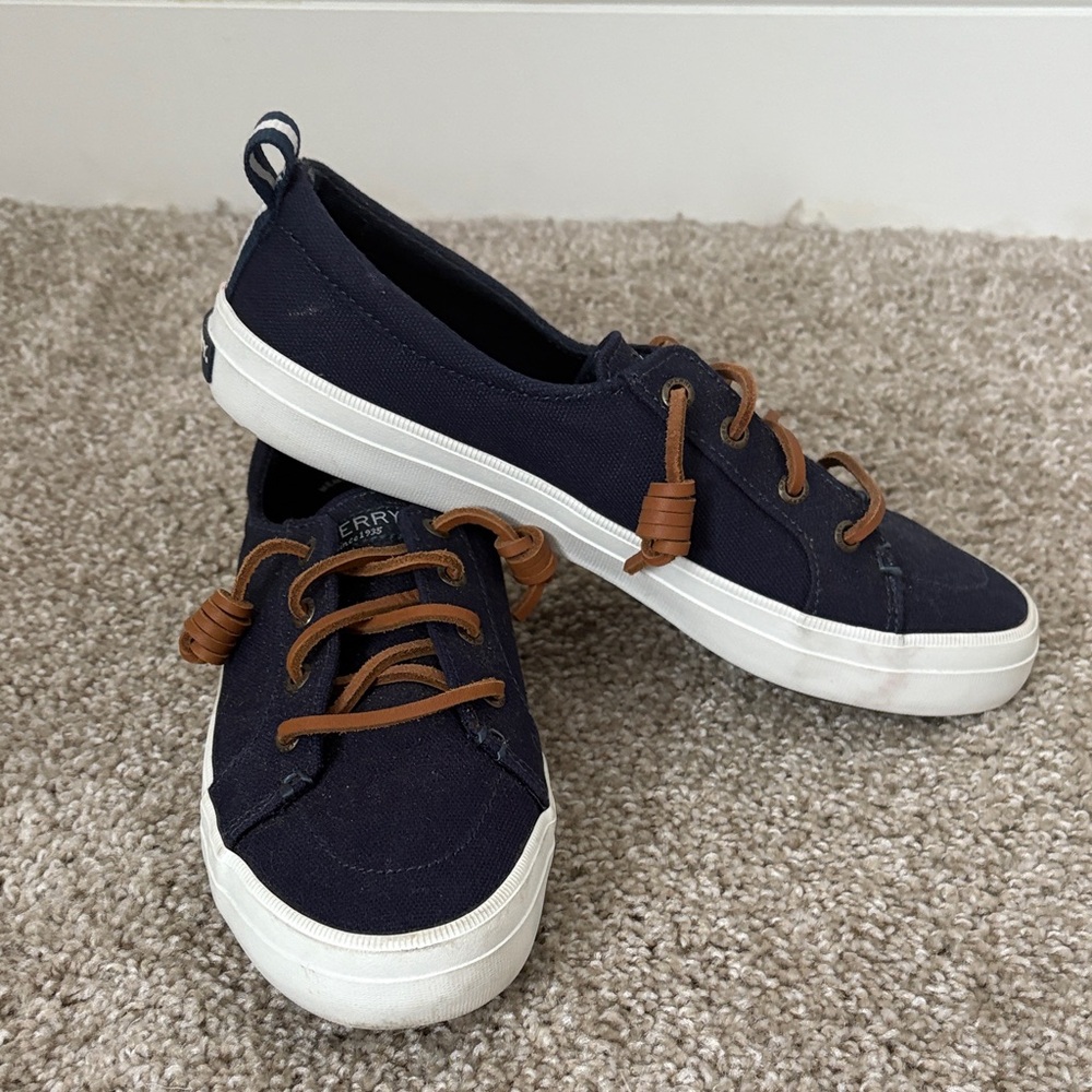 Sperry Navy Sneakers with Leather Laces